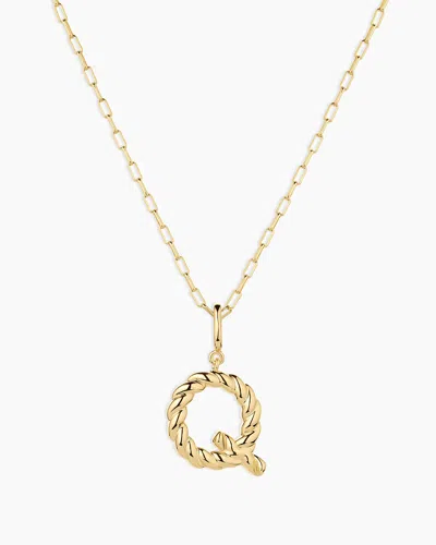 Gorjana Crew Alphabet Statement Charm Necklace In 18k Gold Plated