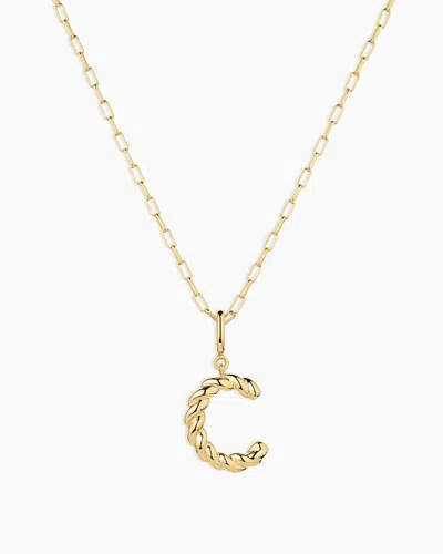 Gorjana Crew Alphabet Statement Charm Necklace In 18k Gold Plated