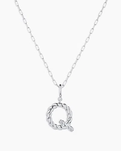 Gorjana Crew Alphabet Statement Charm Necklace In Silver Plated