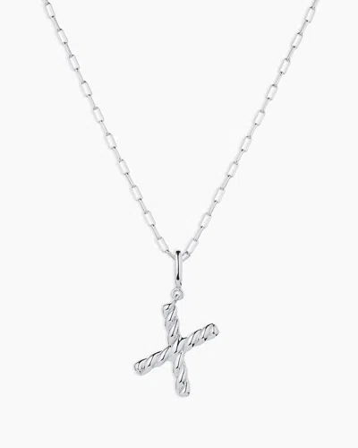 Gorjana Crew Alphabet Statement Charm Necklace In Silver Plated