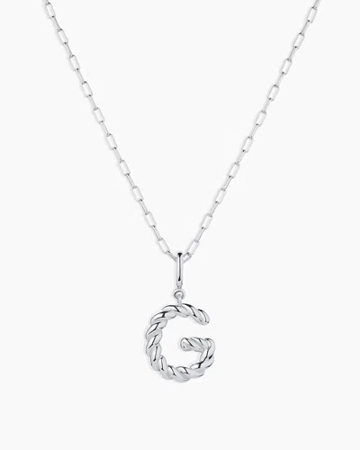 Gorjana Crew Alphabet Statement Charm Necklace In Silver Plated