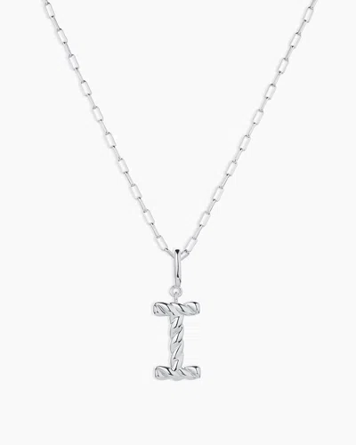 Gorjana Crew Alphabet Statement Charm Necklace In Silver Plated