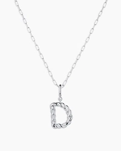 Gorjana Crew Alphabet Statement Charm Necklace In Silver Plated