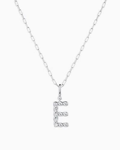 Gorjana Crew Alphabet Statement Charm Necklace In Silver Plated