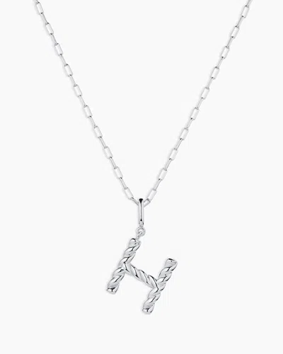 Gorjana Crew Alphabet Statement Charm Necklace In Silver Plated