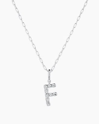 Gorjana Crew Alphabet Statement Charm Necklace In Silver Plated