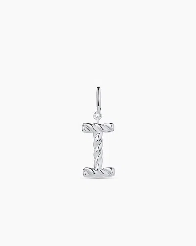 Gorjana Crew Alphabet Statement Charm In Silver Plated