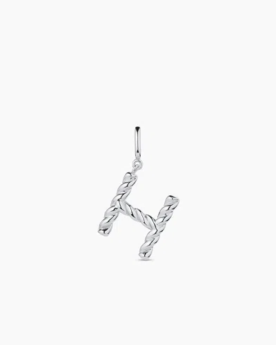 Gorjana Crew Alphabet Statement Charm In Silver Plated