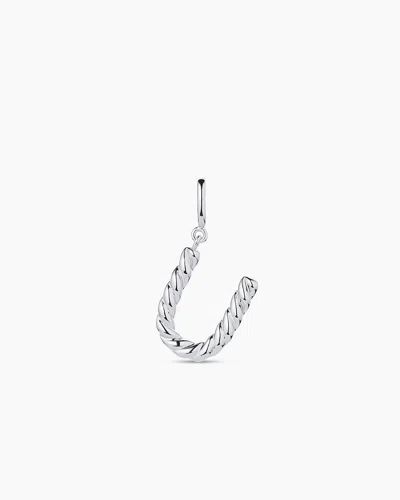 Gorjana Crew Alphabet Statement Charm In Silver Plated