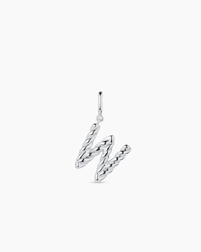 Gorjana Crew Alphabet Statement Charm In Silver Plated