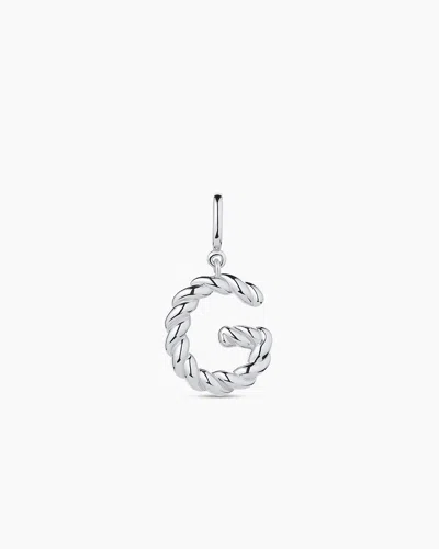 Gorjana Crew Alphabet Statement Charm In Silver Plated