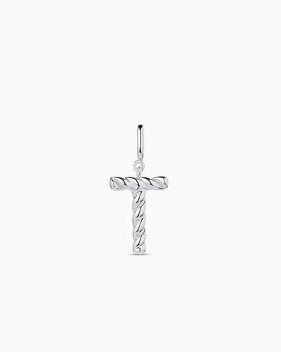 Gorjana Crew Alphabet Statement Charm In Silver Plated