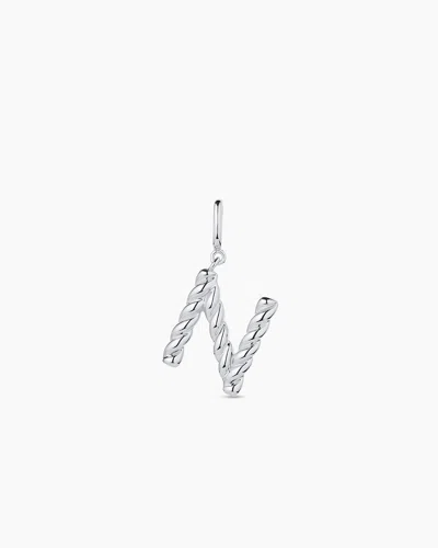 Gorjana Crew Alphabet Statement Charm In Silver Plated
