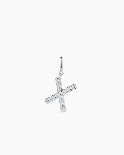 Gorjana Crew Alphabet Statement Charm In Silver Plated
