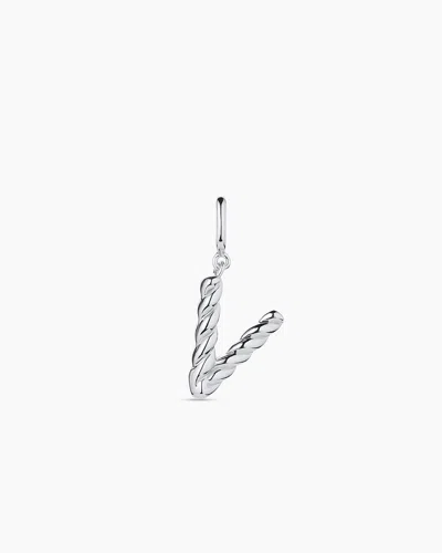 Gorjana Crew Alphabet Statement Charm In Silver Plated