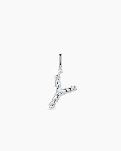 Gorjana Crew Alphabet Statement Charm In Silver Plated