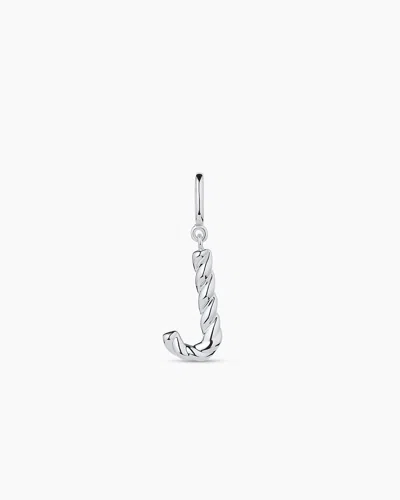 Gorjana Crew Alphabet Statement Charm In Silver Plated