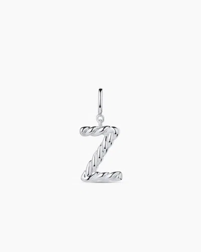 Gorjana Crew Alphabet Statement Charm In Silver Plated
