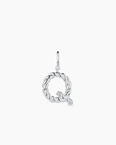 Gorjana Crew Alphabet Statement Charm In Silver Plated