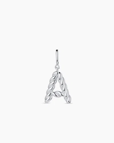 Gorjana Crew Alphabet Statement Charm In Silver Plated