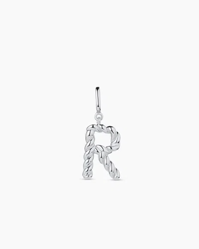 Gorjana Crew Alphabet Statement Charm In Silver Plated