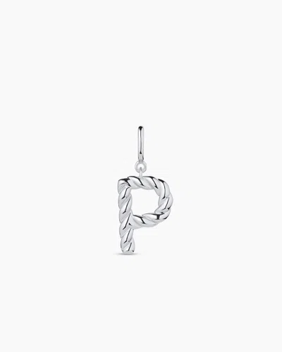 Gorjana Crew Alphabet Statement Charm In Silver Plated