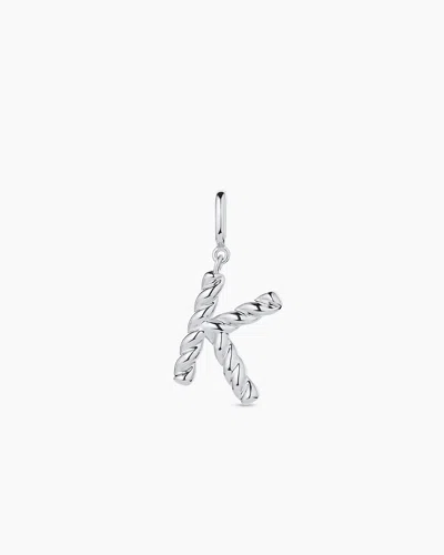 Gorjana Crew Alphabet Statement Charm In Silver Plated