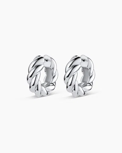 Gorjana Crew Helium Hoops In Silver Plated
