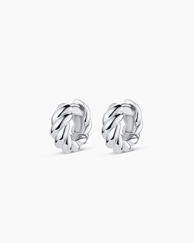 Gorjana Crew Helium Huggies In Silver Plated