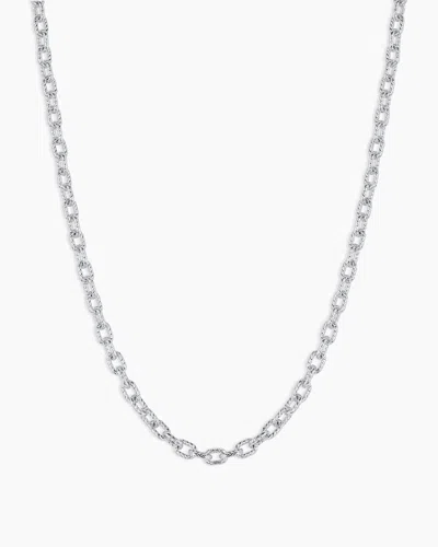 Gorjana Crew Mini Link Necklace In Silver Plated