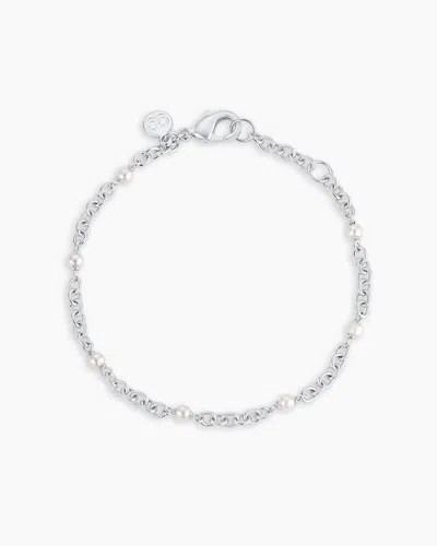 Gorjana Finley Pearl Dot Bracelet In Silver Plated