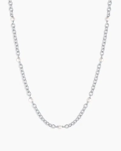 Gorjana Finley Pearl Dot Necklace In Silver Plated