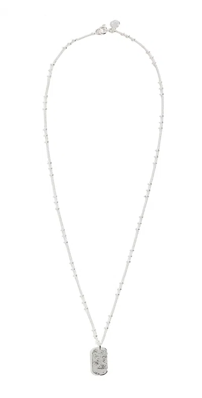 Gorjana Griffin Dog Tag Necklace Silver