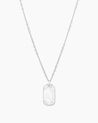 Gorjana Griffin Dog Tag Necklace In Silver Plated