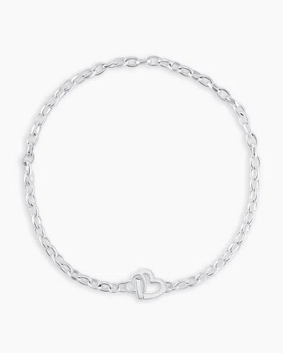 Gorjana Heart Mini Bracelet In Silver Plated