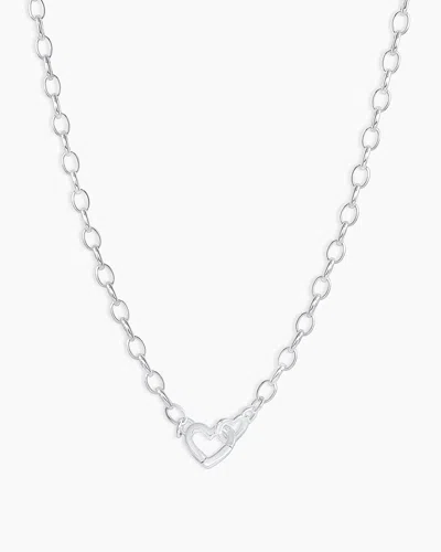 Gorjana Heart Mini Necklace In Silver Plated