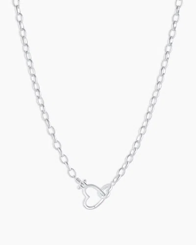 Gorjana Heart Necklace In Silver Plated