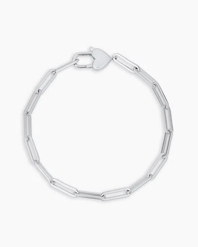 Gorjana Heart Padlock Bracelet In Silver Plated