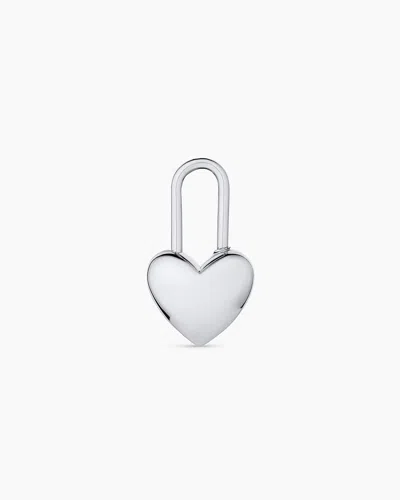 Gorjana Heart Padlock Charm In Silver Plated