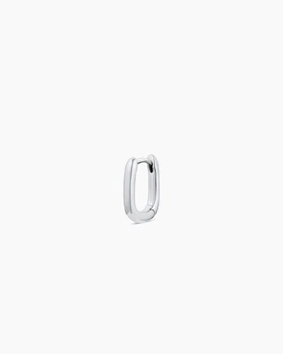 Gorjana Lou Link Single Huggie In Rhodium Plated
