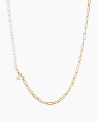 Gorjana Lou Pearl Alphabet Necklace