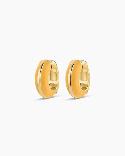 Gorjana Lou Stripe Huggies In 18k Gold Plated