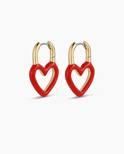 Gorjana Open Heart Enamel Padlock Hoops