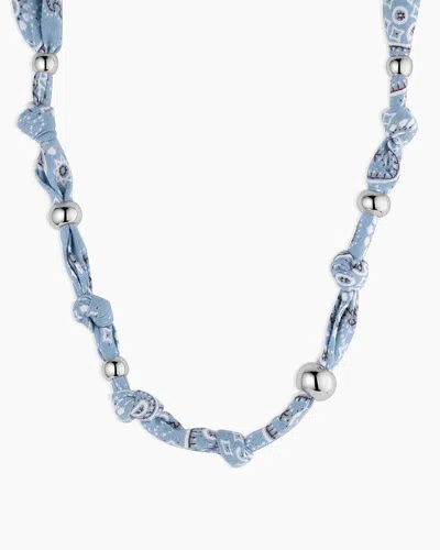 Gorjana Paisley Bandana Knot Necklace In Silver Plated