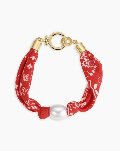Gorjana Paisley Bandana Pearl Bracelet In 18k Gold Plated