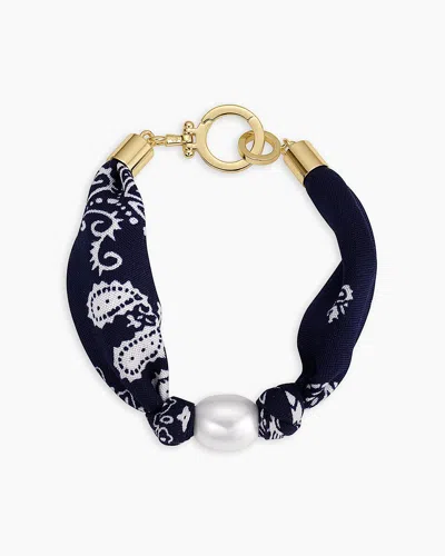 Gorjana Paisley Bandana Pearl Bracelet In 18k Gold Plated