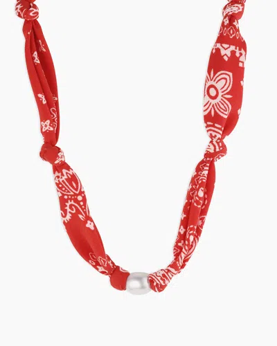 Gorjana Paisley Bandana Pearl Necklace In 18k Gold Plated