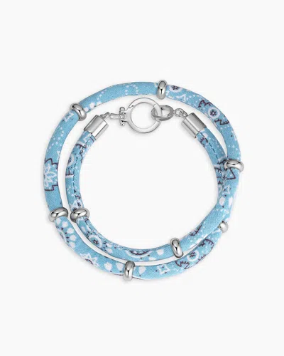 Gorjana Paisley Bandana Wrap Bracelet In Silver Plated