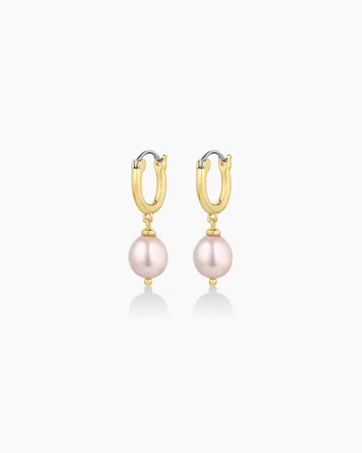 Gorjana Pink Pearl Huggies