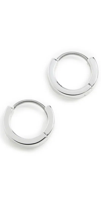 Gorjana Rose Huggie Hoop Earrings Silver
